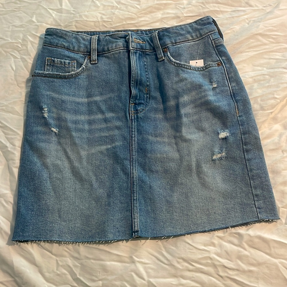 High rise denim skirt